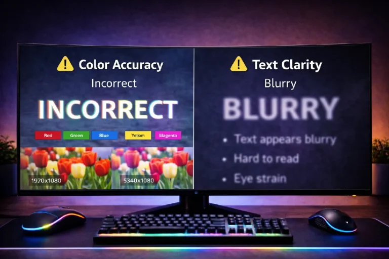 Guia da Resolução do Monitor: Por que suas cores estão erradas e o texto está borrado