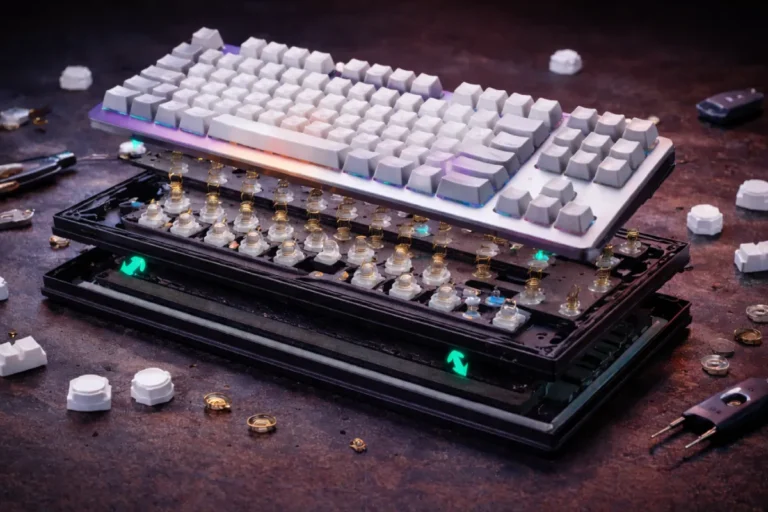 Gasket Mount e a Busca pelo "Thock": A Ciência do Som e do Flex