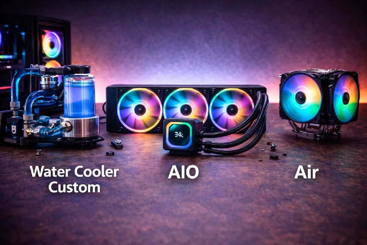 Water Cooler Custom vs AIO vs Air: O Custo da Vaidade, a Corrosão Galvânica e a Manutenção Real